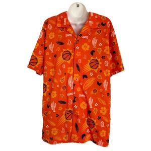 NEW Phoenix Suns Hawaiian Shirt NBA Basketball Orange Men's M
